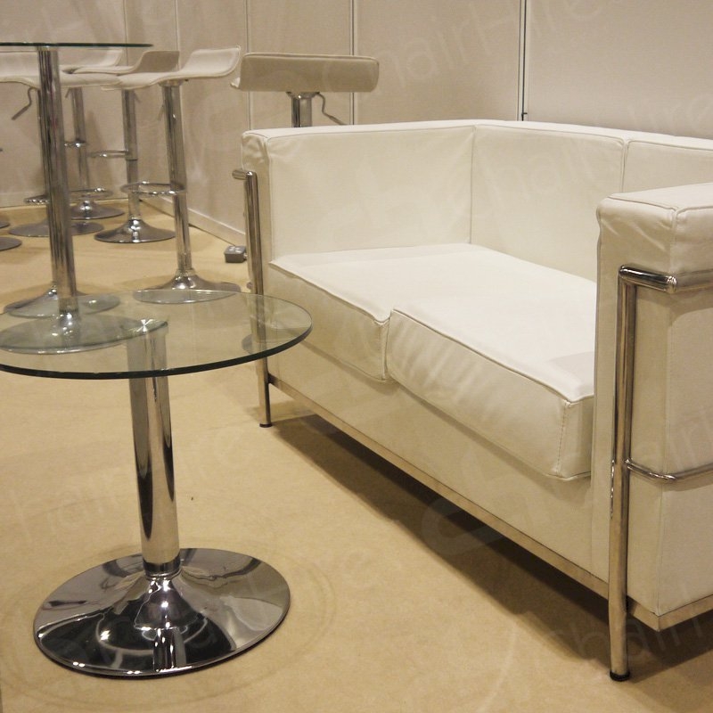 Two Seater White Corbusier Sofa