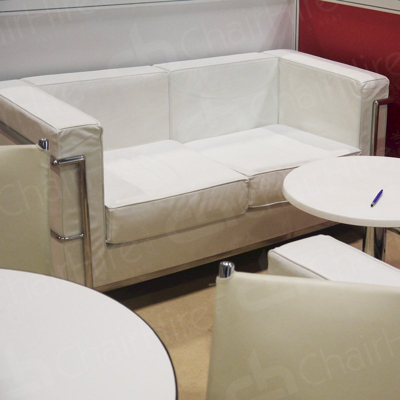 Two Seater White Corbusier Sofa