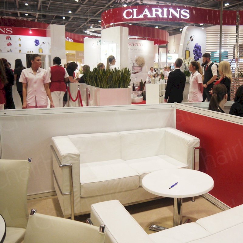 Two Seater White Corbusier Sofa