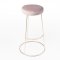 Rose Gold Chrome Spire Stool - Pink Pad