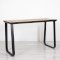 Utah Double Poseur Table - Black Base Natural Oak Top