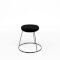 Black Chrome Low Spire Stool - Black Pad