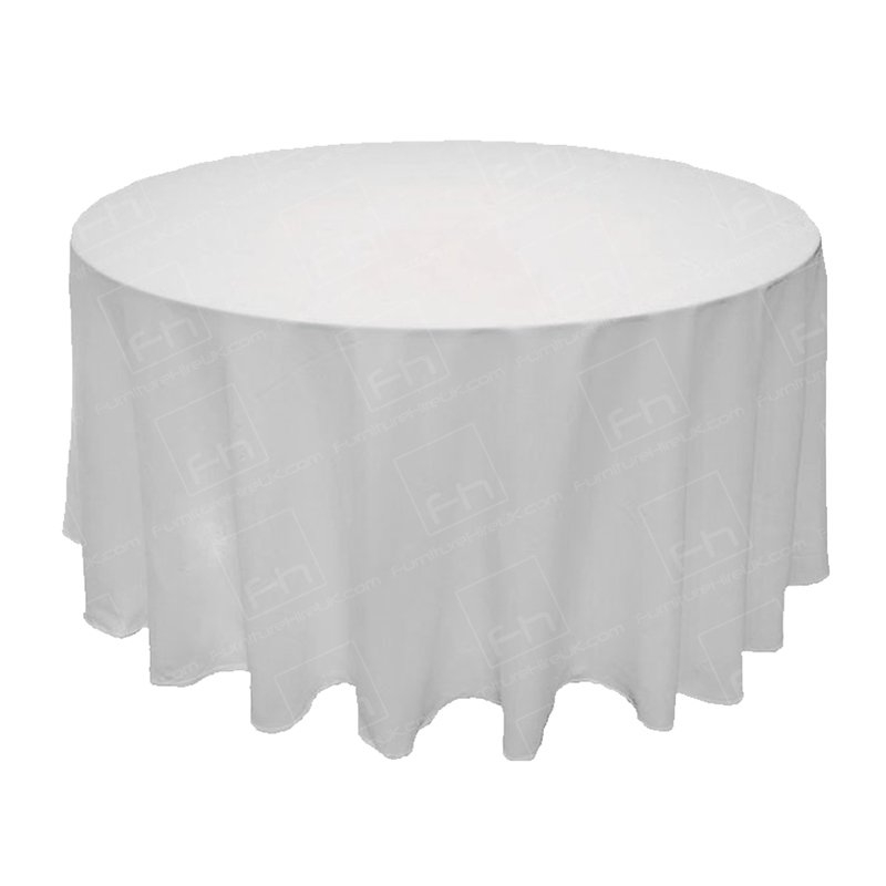 5ft Round Table Cloth - White