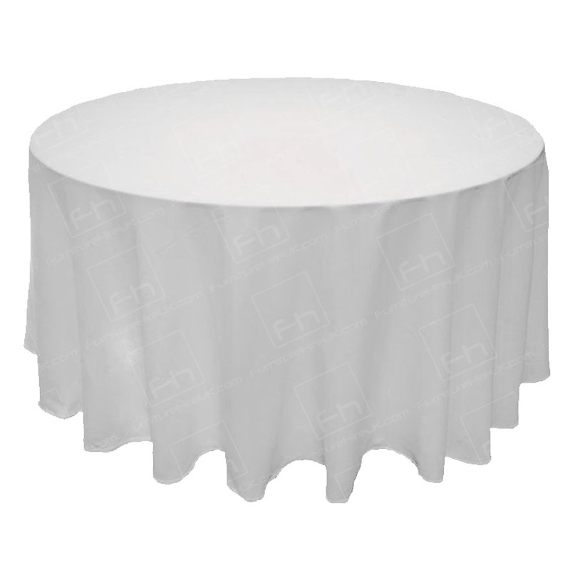 6ft Round Table Cloth - White