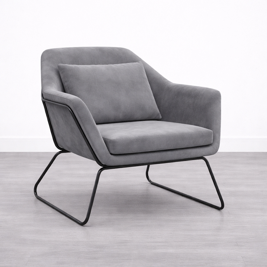 Compton Armchair - Grey Velvet (available from 26th July)