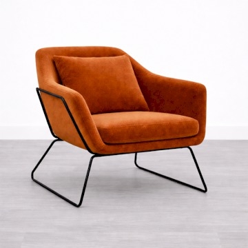 Compton Armchair - Orange Velvet (available from 12th July)