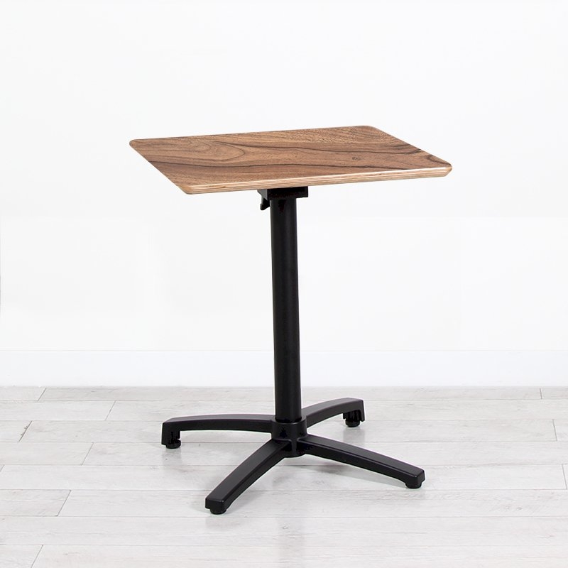 600mm Wooden Square Bistro Table - Black Frame