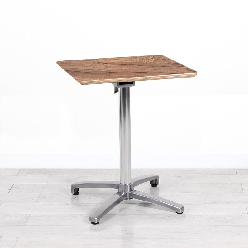 600mm Wooden Square Bistro Table - Chrome Frame