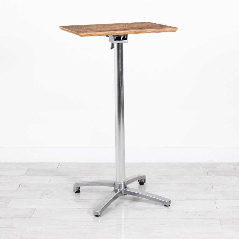 600mm Wooden Square Poseur Table - Chrome Frame