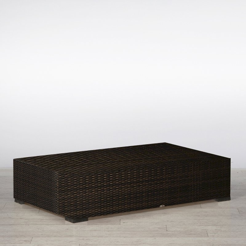 Brown Rattan Coffee Table Large