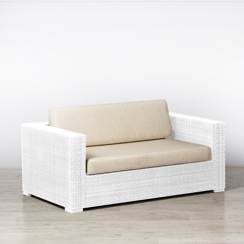 White Rattan Sofa