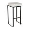 Nevada Bar Stool - Black Base White Leather Pad