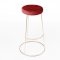 Rose Gold Chrome Spire Stool - Red Pad