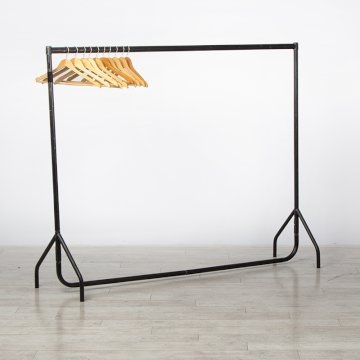 Coat Rail & 30 Wooden Hangers