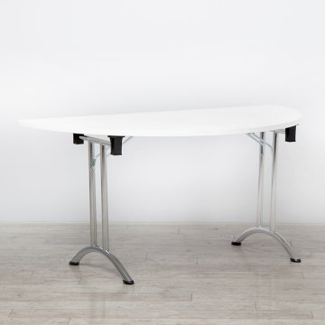 White Modular D-end Meeting Table
