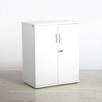 1000h Lockable Cupboard - White