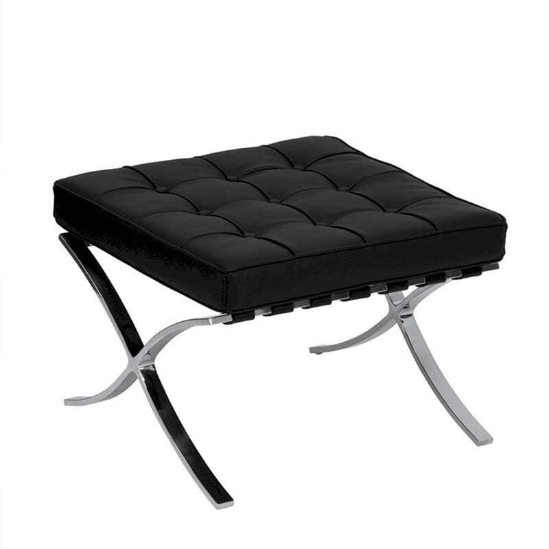 Black Barcelona Style Ottoman
