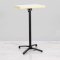 600mm White Marble Square Poseur Table - Black Frame