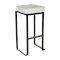 Nevada Bar Stool - Black Base White Leather Pad