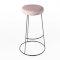 Black Chrome Spire Stool - Pink Pad