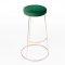 Rose Gold Chrome Spire Stool - Green Pad