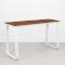 Utah Double Poseur Table - White Base Rust Top