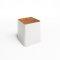 White Bric Table - Rust Top