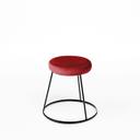 Black Chrome Low Spire Stool - Red Pad