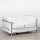 Two Seater White Corbusier Sofa