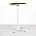 600mm Black Marble Square Poseur Table - White Frame