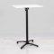 700mm White Square Poseur Table - Black Frame