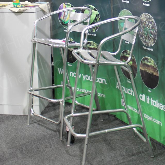 Exhibitions https://d1hcs5uofxldvl.cloudfront.net/chair-hire/article_additional/garden-and-press-event7/garden-and-press-event7.jpg - Aluminium stools for versatility.