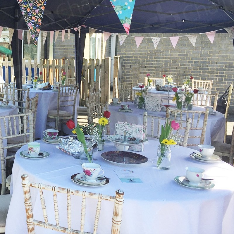 4ft Round Table Cloth - White