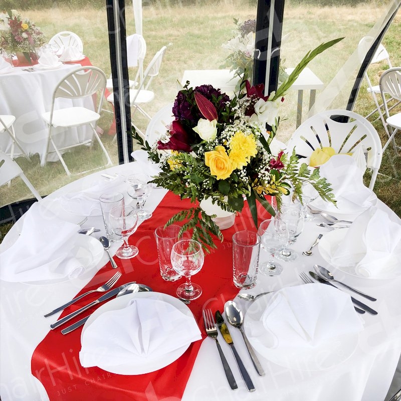 4ft Round Table Cloth - White