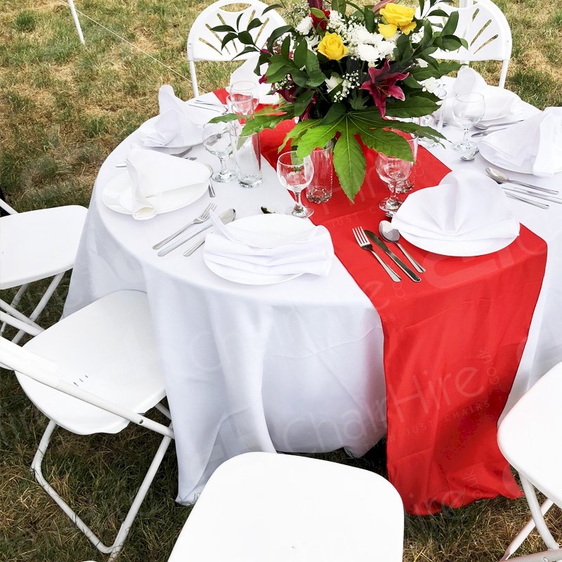 4ft Round Table Cloth - White