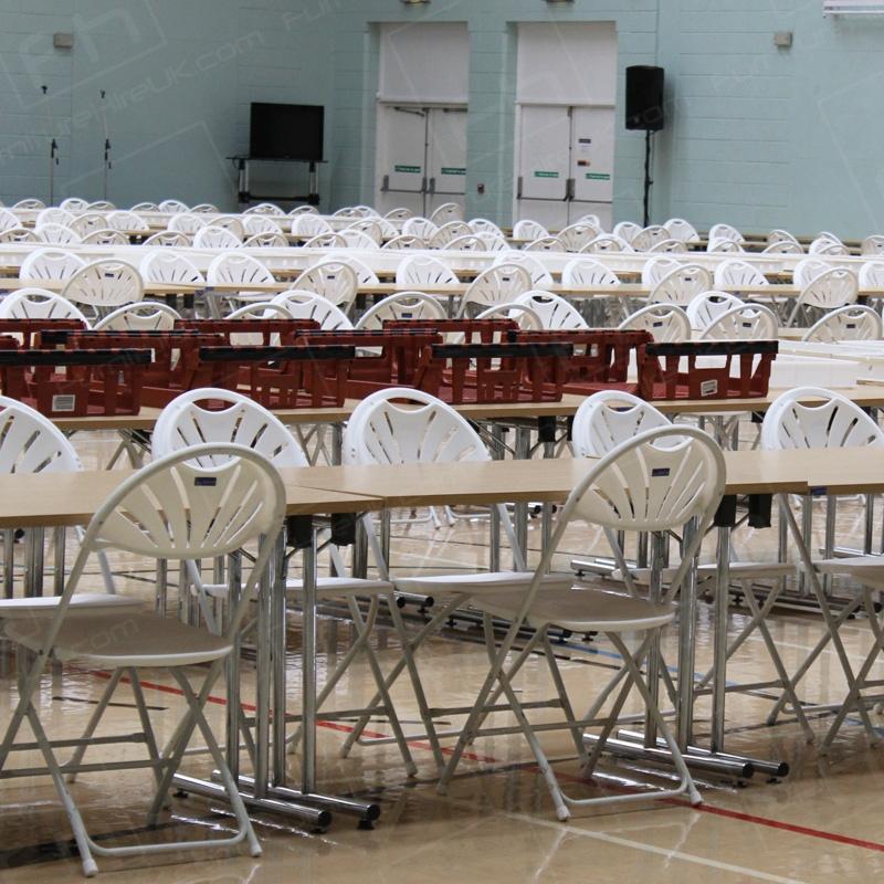 Hundreds of chairs and tables for hire for all events