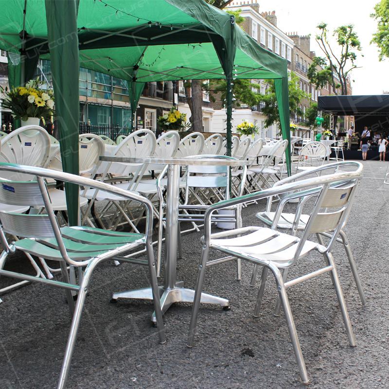 Chrome bistro furniture for outdoor events