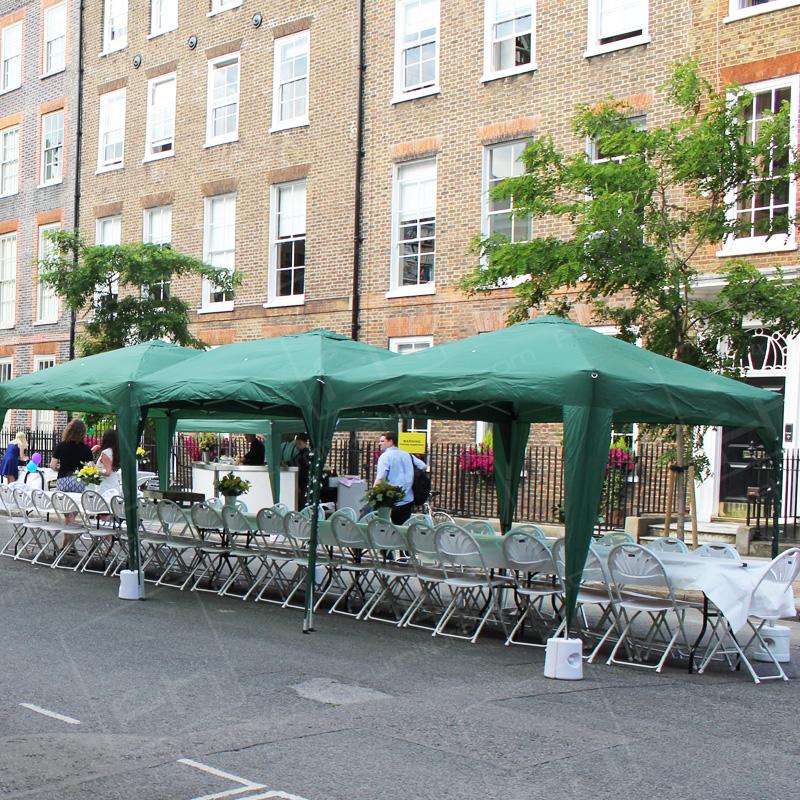 Trestle tables and chairs for your guests to relax and enjoy