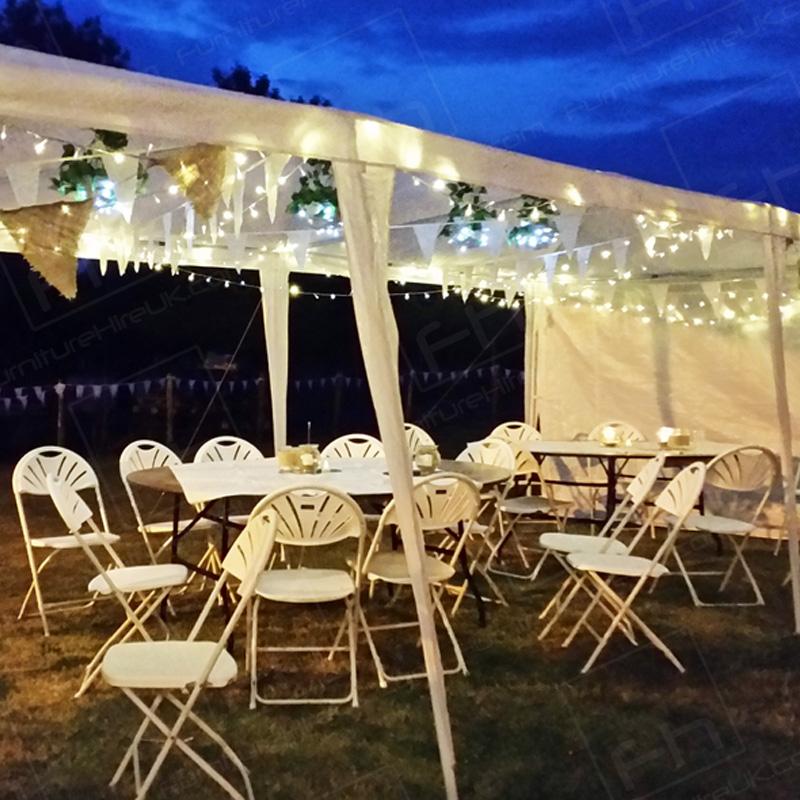 Book your furniture for outdoor events today! Don't forget to add a little sparkle.