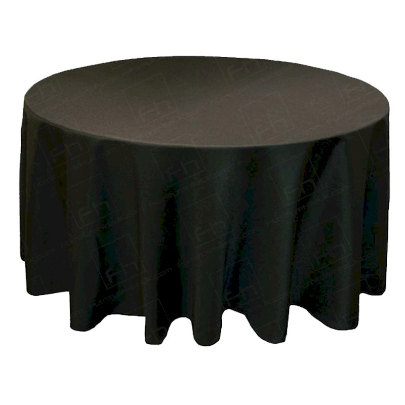 6ft Round Table Cloth - Black