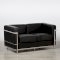 Two Seater Black Corbusier Sofa