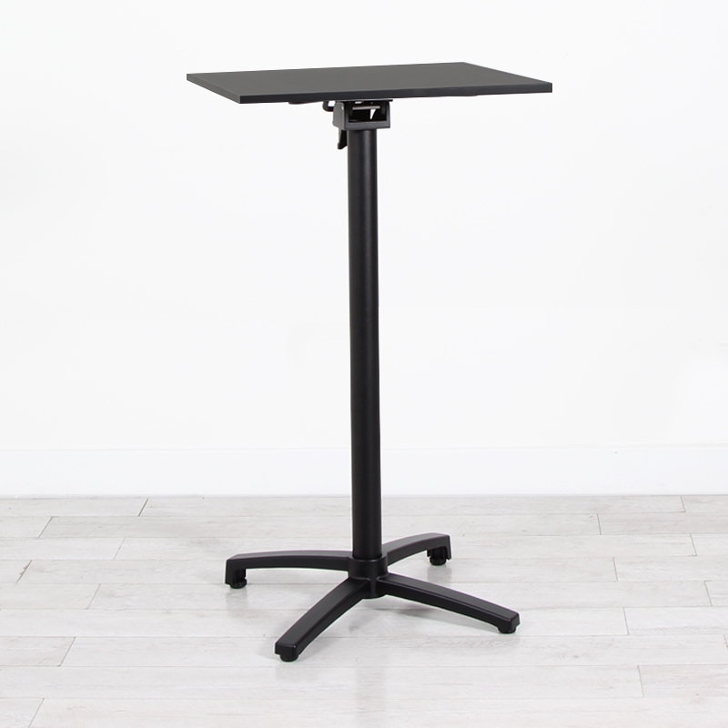 600mm Black Square Poseur Table - Black Frame 600mm Black Square Poseur Table - Black Frame