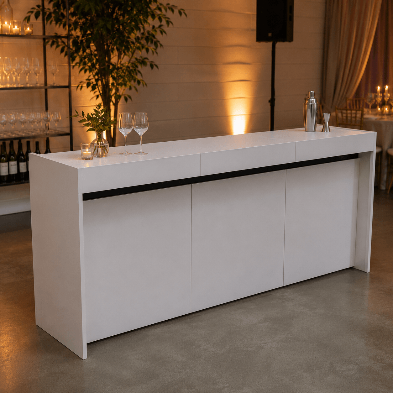 3m Straight Bar Counter - White 3m Straight Bar Counter - White
