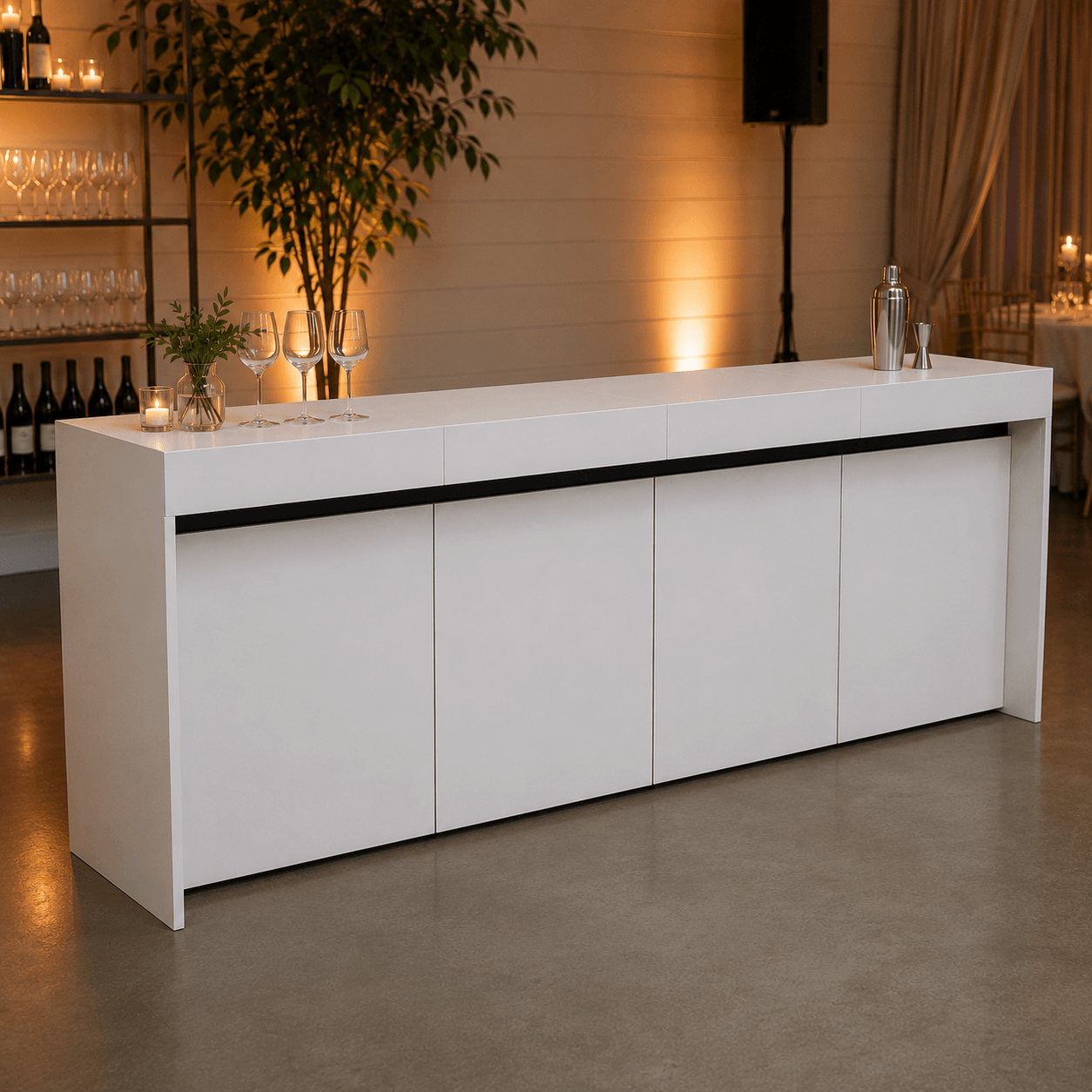 4m Straight Bar Counter - White 4m Straight Bar Counter - White