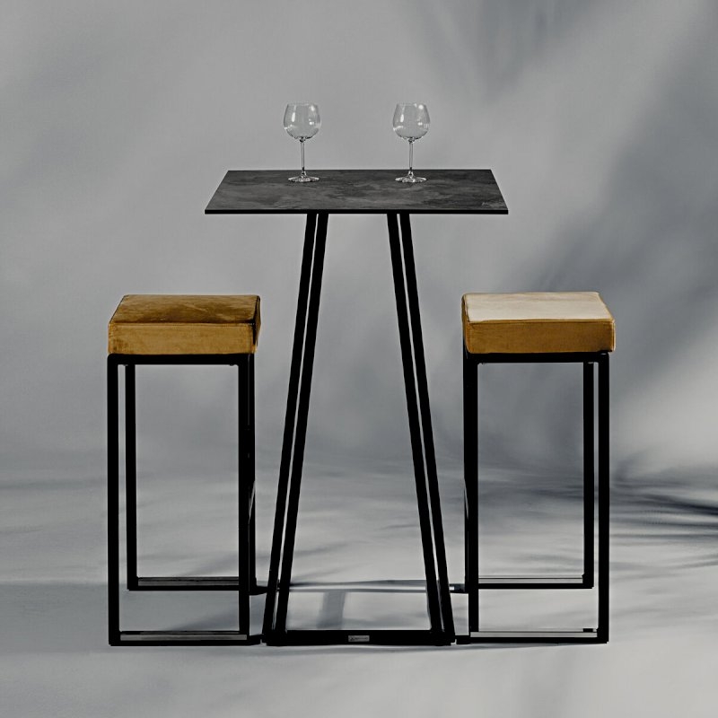 Dallas Square Poseur Table - Black