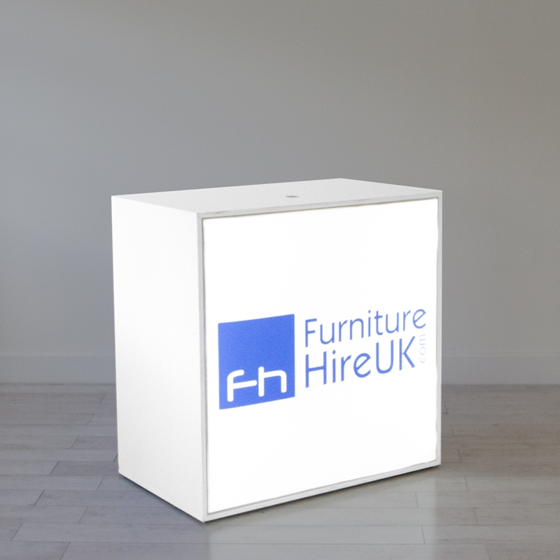 Illuminated Reception Counter White 1000 x 600 x 1000