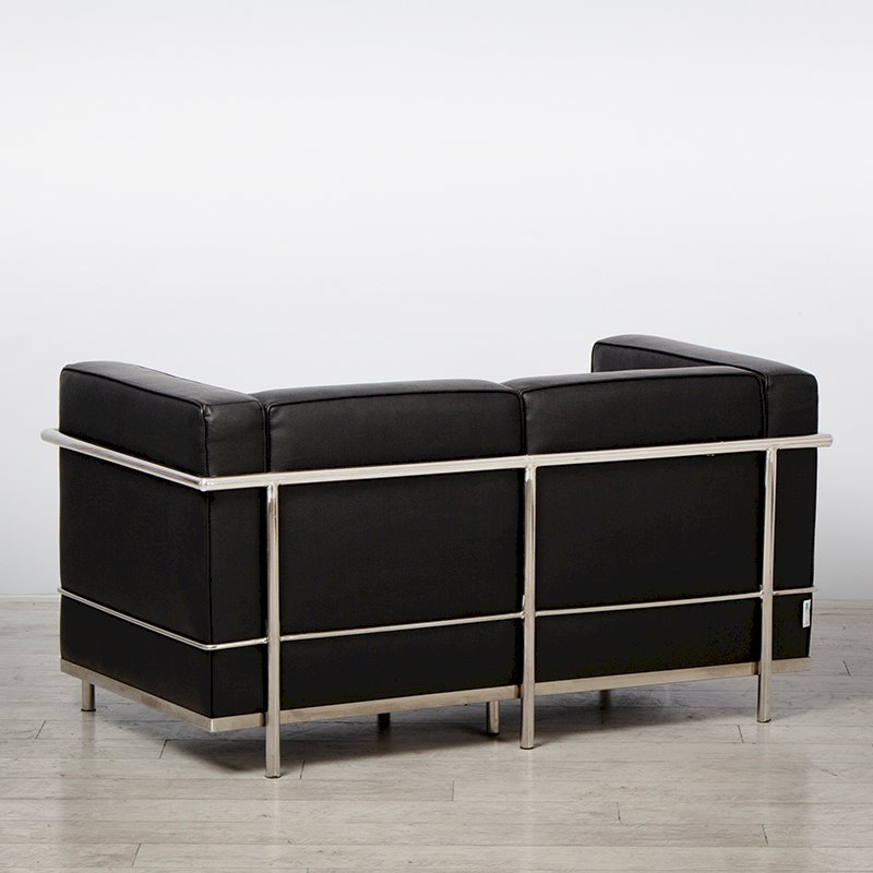 Two Seater Black Corbusier Sofa