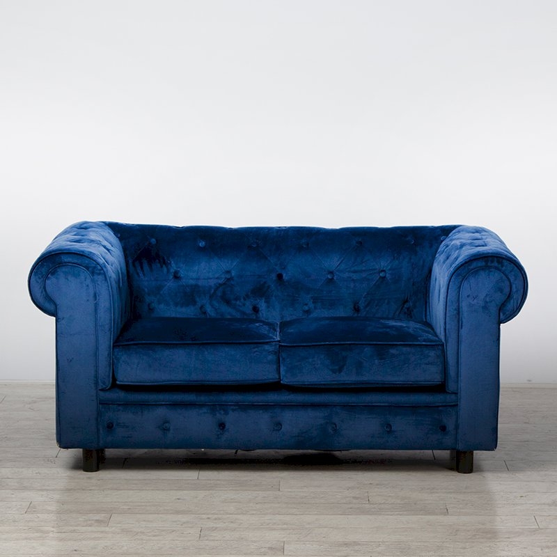 Royal Blue Fabric Chesterfield Sofa