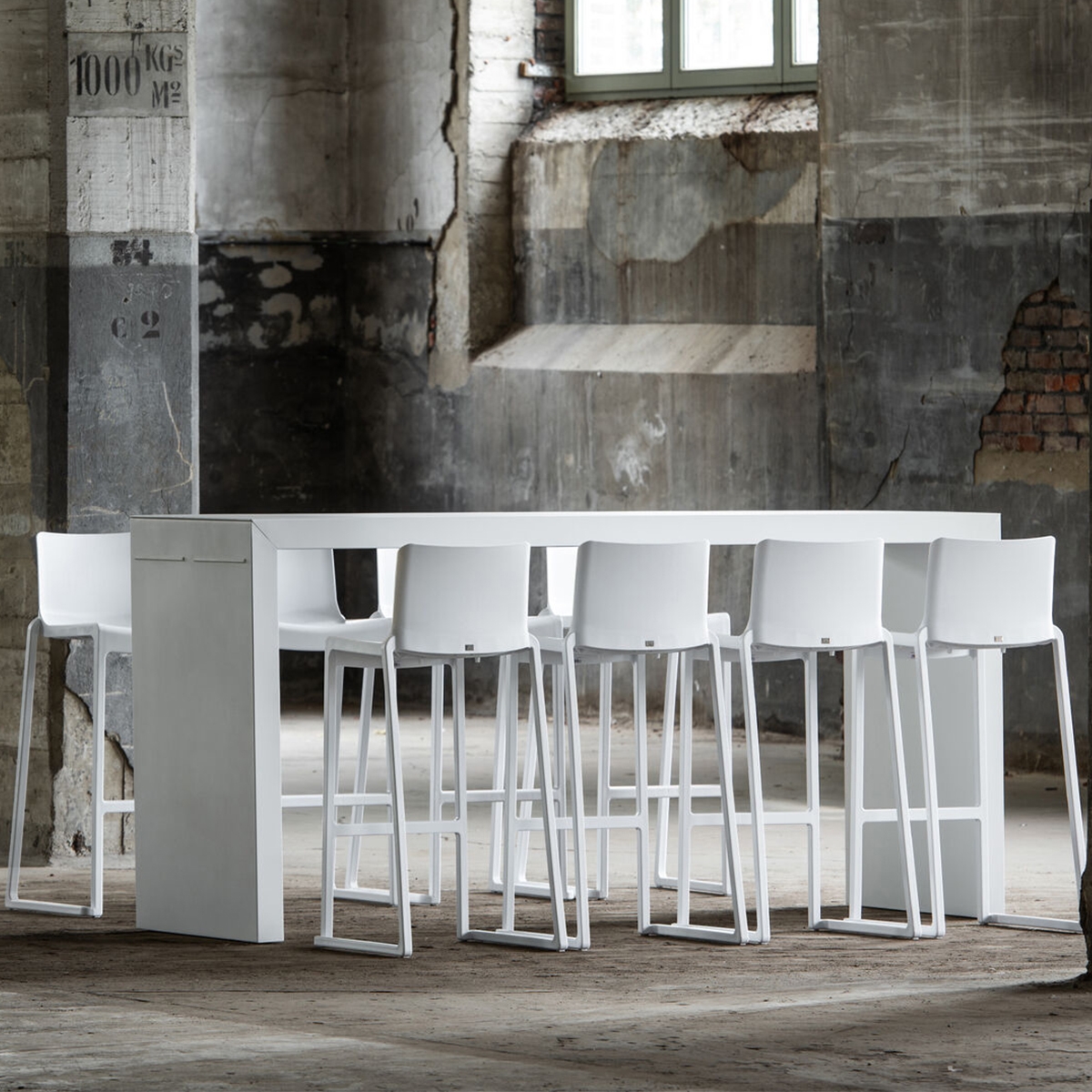 Kansas Linking Bar Stool - White