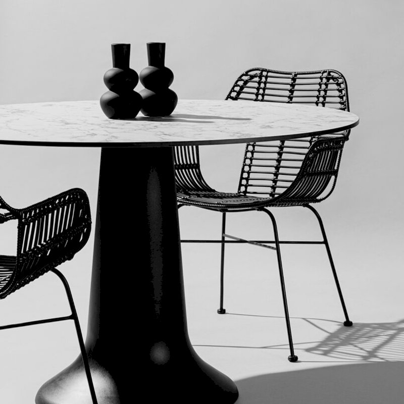 Miami Armchair - Black with White Cushion